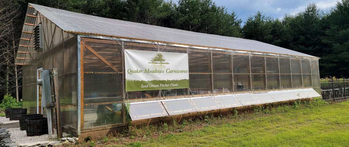 Quaker Meadows Carnivores greenhouse sign